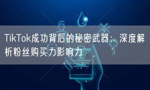TikTok成功背后的秘密武器：深度解析粉丝购买力影响力
