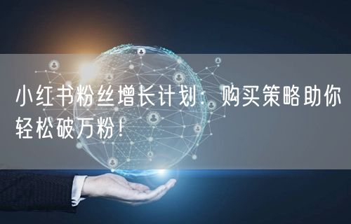 小红书粉丝增长计划：购买策略助你轻松破万粉！