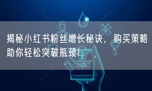 揭秘小红书粉丝增长秘诀，购买策略助你轻松突破瓶颈！