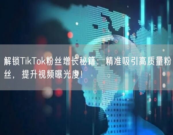 解锁TikTok粉丝增长秘籍：精准吸引高质量粉丝，提升视频曝光度！