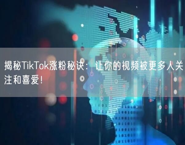 揭秘TikTok涨粉秘诀：让你的视频被更多人关注和喜爱！