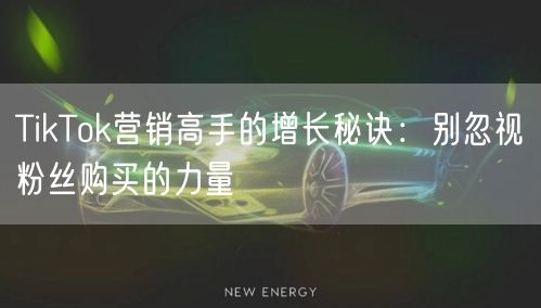 TikTok营销高手的增长秘诀：别忽视粉丝购买的力量