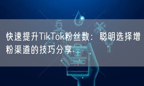 快速提升TikTok粉丝数：聪明选择增粉渠道的技巧分享