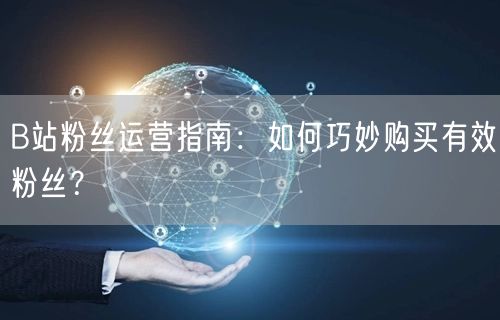 B站粉丝运营指南：如何巧妙购买有效粉丝？