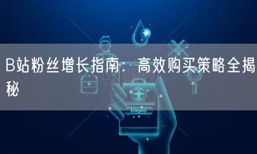 B站粉丝增长指南：高效购买策略全揭秘