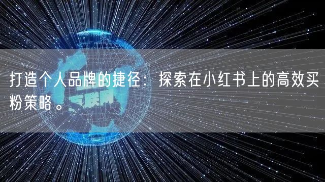 打造个人品牌的捷径：探索在小红书上的高效买粉策略。
