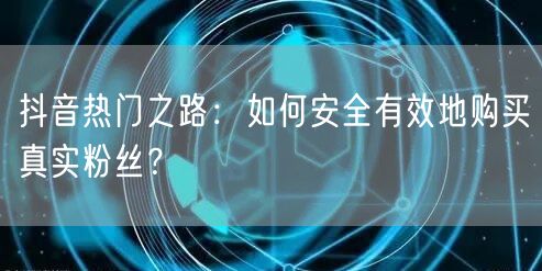 抖音热门之路：如何安全有效地购买真实粉丝？