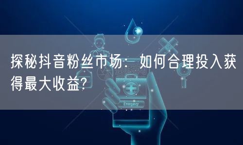 探秘抖音粉丝市场：如何合理投入获得最大收益?