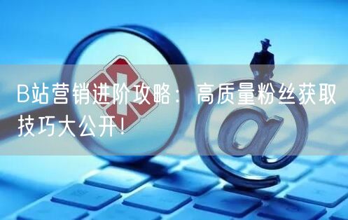B站营销进阶攻略：高质量粉丝获取技巧大公开！