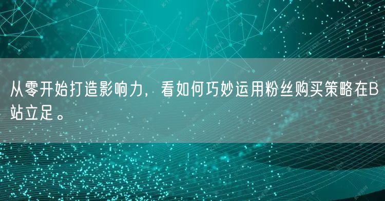 从零开始打造影响力，看如何巧妙运用粉丝购买策略在B站立足。