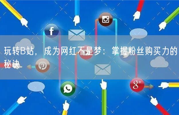 玩转B站，成为网红不是梦：掌握粉丝购买力的秘诀