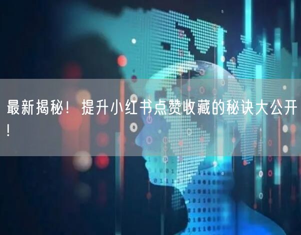 最新揭秘！提升小红书点赞收藏的秘诀大公开!