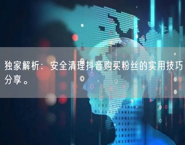 独家解析：安全清理抖音购买粉丝的实用技巧分享。