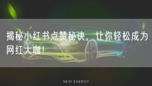 揭秘小红书点赞秘诀，让你轻松成为网红大咖！