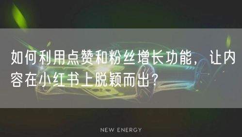 如何利用点赞和粉丝增长功能，让内容在小红书上脱颖而出？