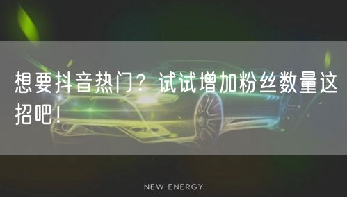 想要抖音热门？试试增加粉丝数量这招吧！