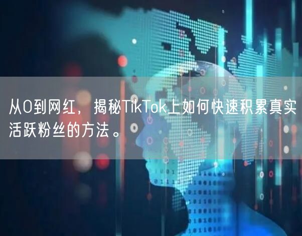 从0到网红，揭秘TikTok上如何快速积累真实活跃粉丝的方法。